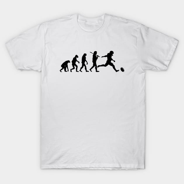 Football Player Human Evolution Silhouette T-Shirt by AnotherOne